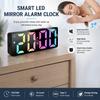 Modern LED Mirror Alarm Clock, Electronic Digital Clock, RGB Silent Non-ticking, Modern Bedroom Dorm Decor