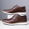 Spring Autumn Fashion Men Shoes Men PU Leather Oxfords Shoes Casual Lace-up Formal Business Wedding Dress Shoes Big Size 39-46