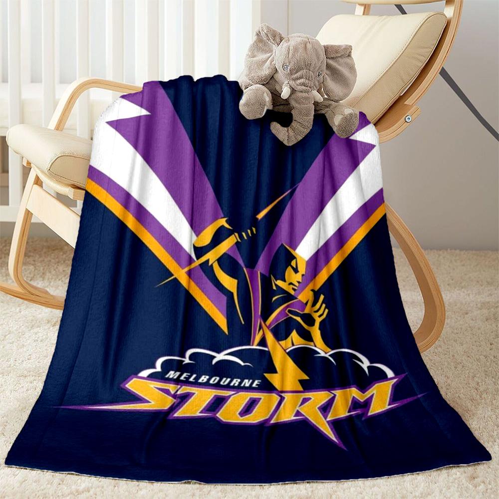 Coperte con logo della squadra Melbourne Storm Adatte per divani, viaggi, soggiorni anche un buon regalo per amici e familiari Adatte a tutte le stagioni.