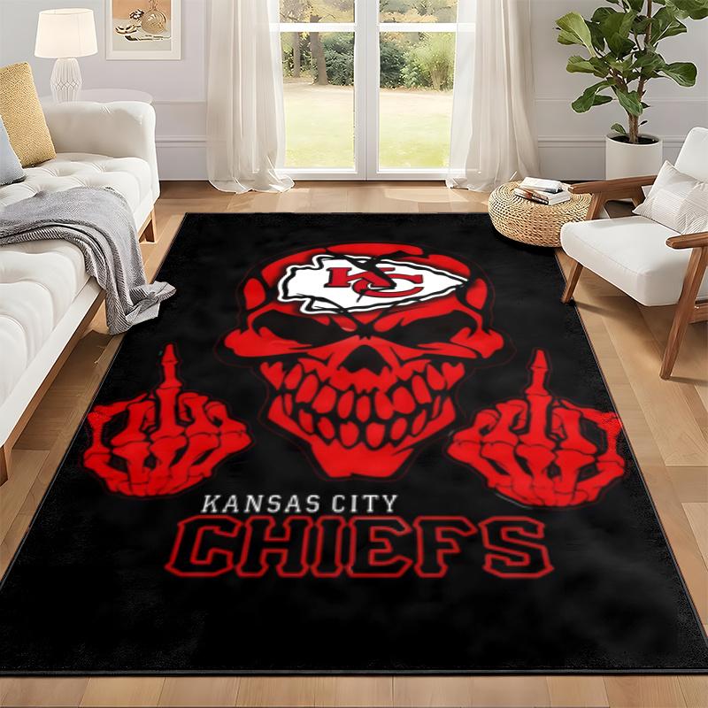 Kansas City Chiefs Carpet Door Mat for Living Room or Bedroom Protective Mat Under Chair Office Decoration Christmas Gift Birthday Present