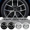 AAEY1 Car Tyre Wheel Center Hubcap Badge Protect Sticker Decal for 3 Bk Bl 323 Axela Atenza CX-3 CX-4 CX5 CX-7 Car Accessories