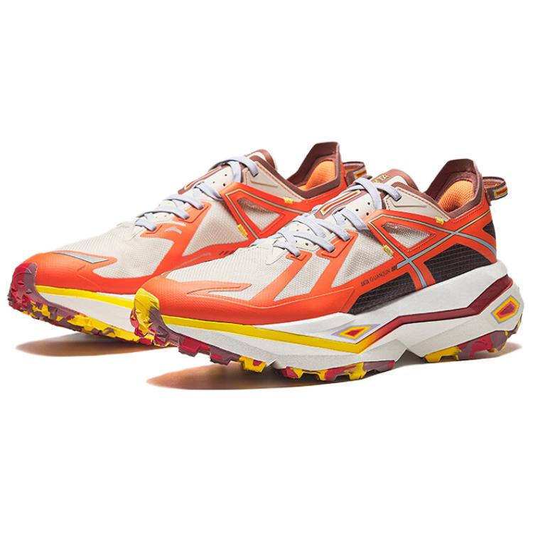 ANTA Tai Hang Men Professional Outdoor Trail Running Shoes White Orange Black Multi Color 112416602A-2