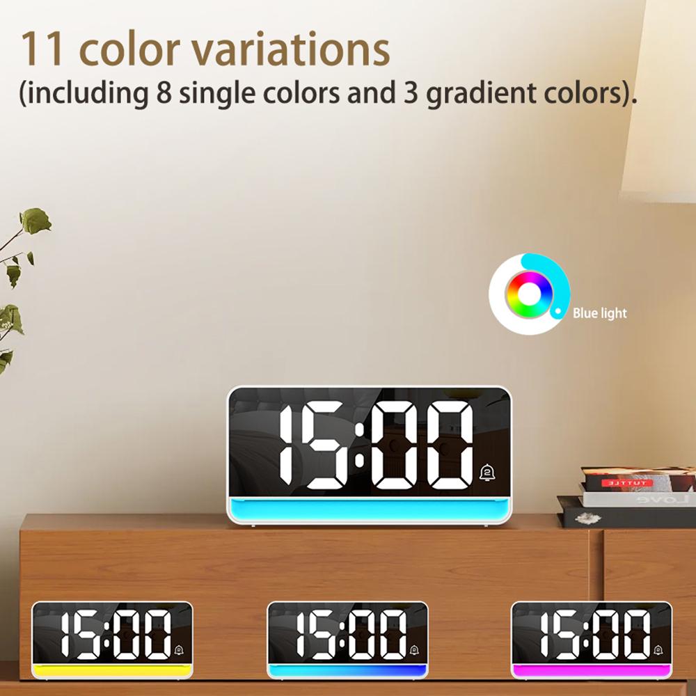 LED Digital Alarm Clock with Color Changing Night Light Easy Read Display for Bedroom Kitchen Office Home Décor