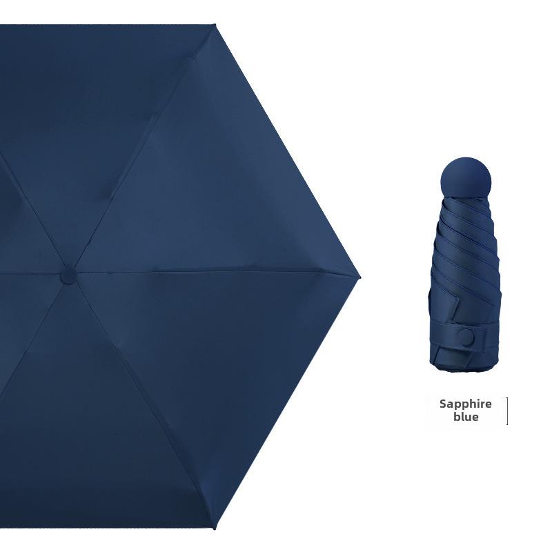 Umbrelă compactă de damă cu ștanțare aurie: Protecție UV, pliabil portabil, pentru soare și ploaie