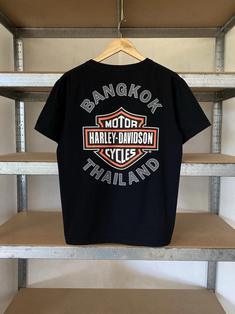 Harley Davidson Bangkok Thailandia Maglietta Nera Vintage Taglia L