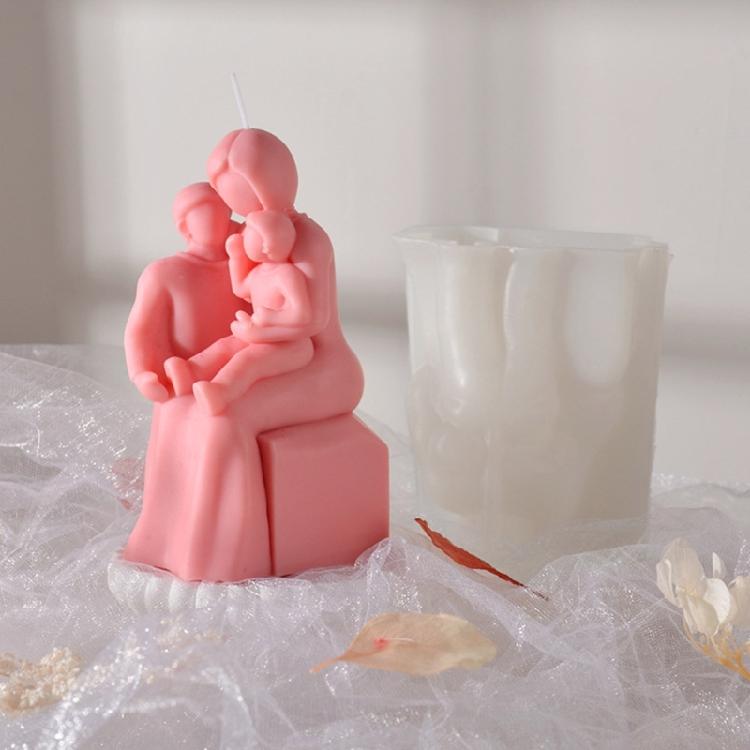 Couples Candle Mold Mother and Kids Candle Silicone Moulds DIY Home Decorations