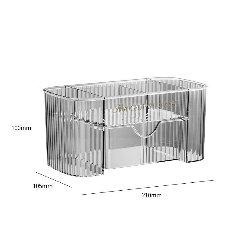 Multi-Tier Transparent Cosmetic Tools Organizer with Drawers Desktop Makeup Brushes Storage Box Jewelry Stationery Organizer