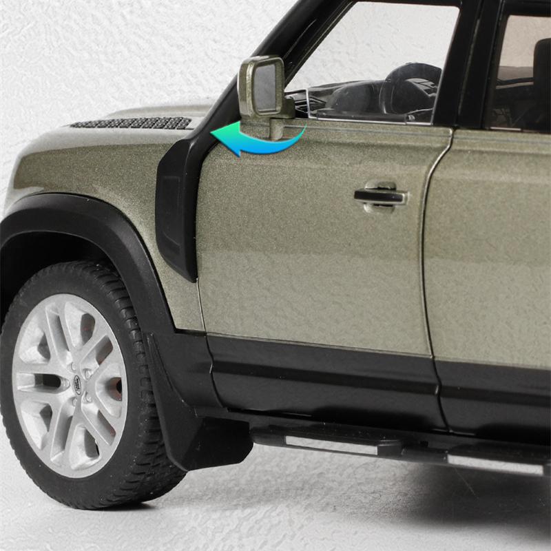 1/18 Range Rover Defender SUV Alloy Car Model Diecast Metal Toy Off-road Vehicles Car Model Sound and Light Simulation Gift