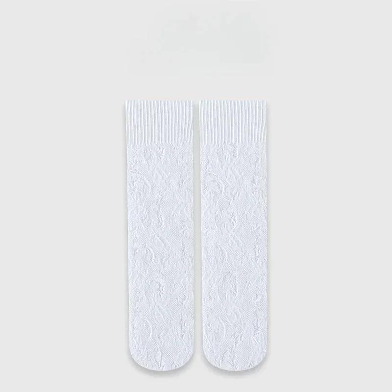Lace Thin Calf Sock for Kids Girl Simplicity Chic Floral Heart Children's Sock Nylon Elastic Mesh Breathable School Sock