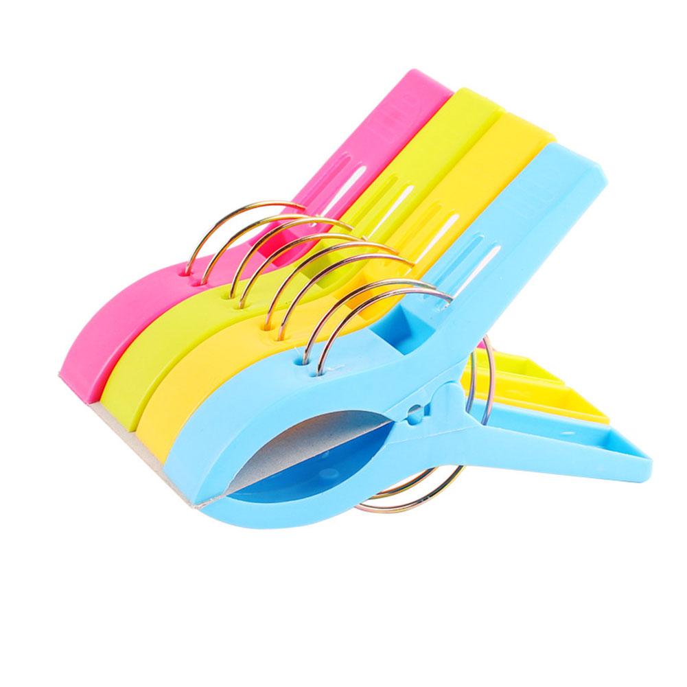 4Pcs Beach Towel Clips Plastic Quilt Pegs for Laundry Sunbed Lounger Clothes Pegs For Home Bathroom Organization
