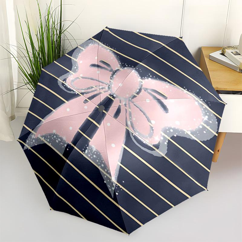 

1pc Bowtie Automatic Opening/Closing Folding Umbrella with 8 Ribs,Portable Sunshade Umbrella Birthday and Holiday gifts yy251231096