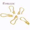18K Gold Plated French Earring Hooks with Closed Ring Ear Settings Earwires For Jewelry Making Findings DIY Accessories