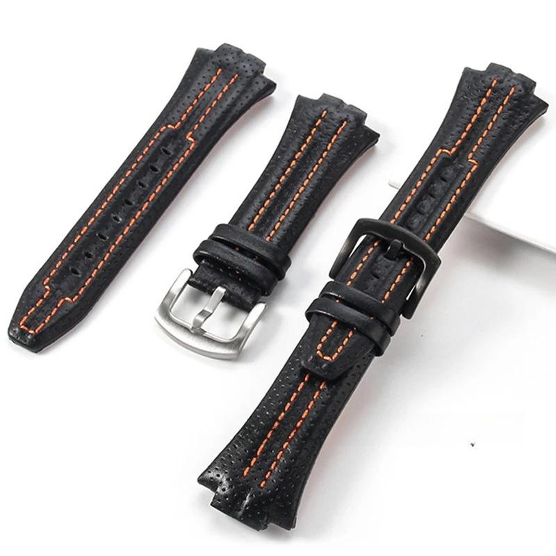 15x27mm Genuine Leather Watchband for Seiko SNL021P1 SNL017P1 SNA595P2 SNL029P2 Waterproof Wristband Replacement Bracelet Belt