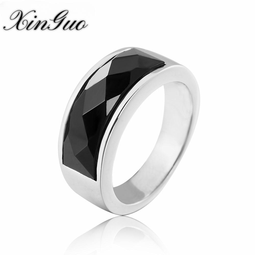 Fashion Simple Europa und die Vereinigten Staaten Edelstein Männer und Frauen Titan Stahl Ring Fingerring