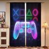 2 Pieces, Neon Colored Game Controller Curtains - Semi Blackout - Suitable for Living Room, Bedroom, Kitchen, Home Decoration