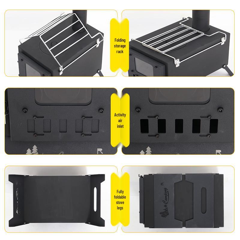 Multifunctional Outdoor Firewood Stove for Winter Fishing, Picnic, Tent Heating, Ice Fishing, and Sauna