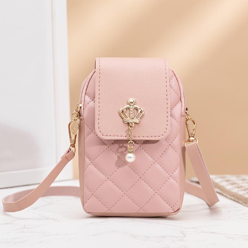 

Свежая и милая мини-сумка для мобильного телефона, элегантная подвеска с жемчужиной в виде короны, сумка через плечо, сумка для мелочи для девочек и детей, тренд