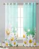 White Flower Butterfly Bubble Sheer Curtains for Living Room Decoration Window Curtains for Kitchen Tulle Voile Organza Curtains