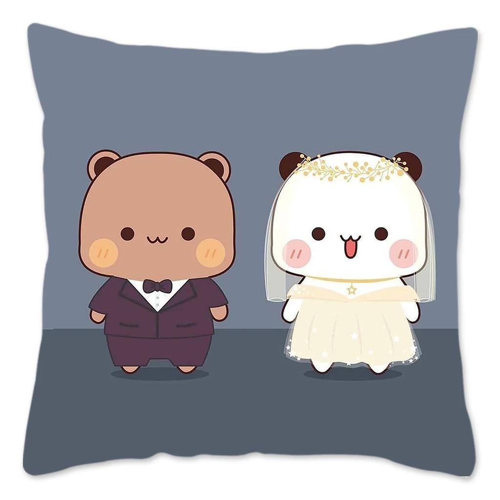 Povlak na polštář Bubu a Dudu Domácí dekorace Polyesterový povlak na polštář na pohovku Povlak na ozdobný polštář Zábavný Roztomilý Potisk Panda Medvědů