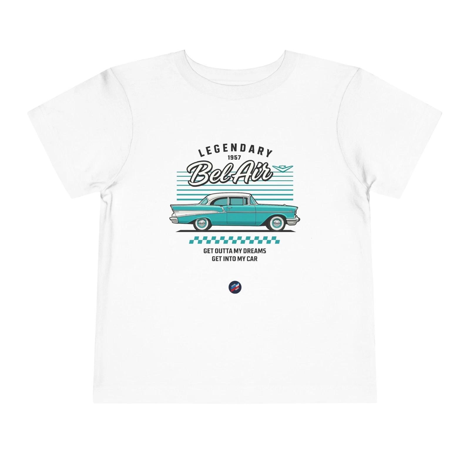Toddler 1957 Chevy Bel Air Aqua Retro Classic Car Kids T-Shirt Tee M