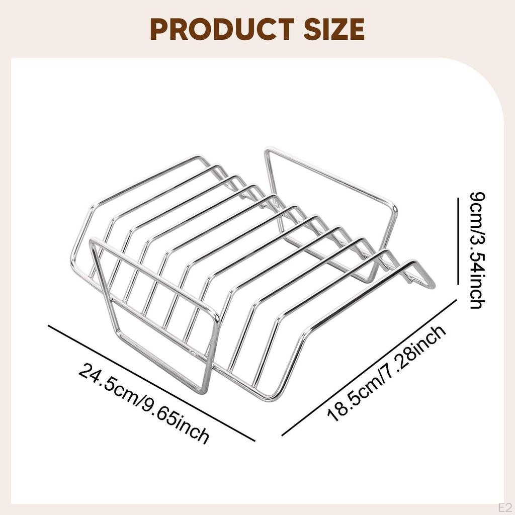 For Grilling 304 Stainless Steel Premium BBQ Accessory Rib Holder Grill Meat Roast Rack