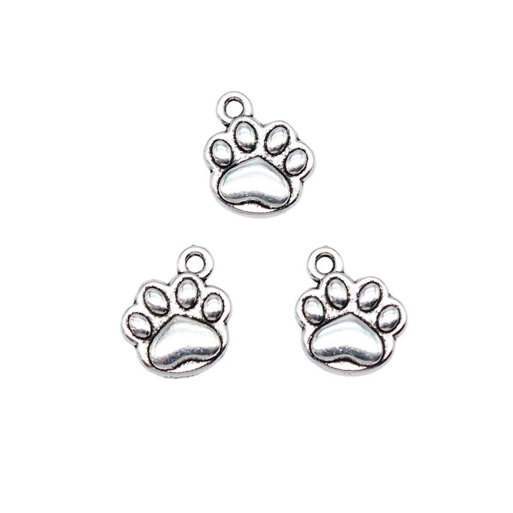 Alloy Dog Paws Charms Bear Paws Pendants For Jewelry Making Dog Themed Accessories