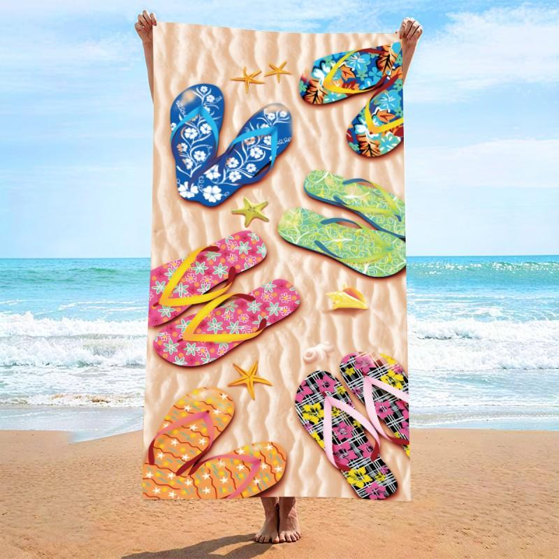 Ultra Soft Microfiber Beach Towel With Quick Dry Antibacterial Ion Print Design Pool Travel Outdoor Use