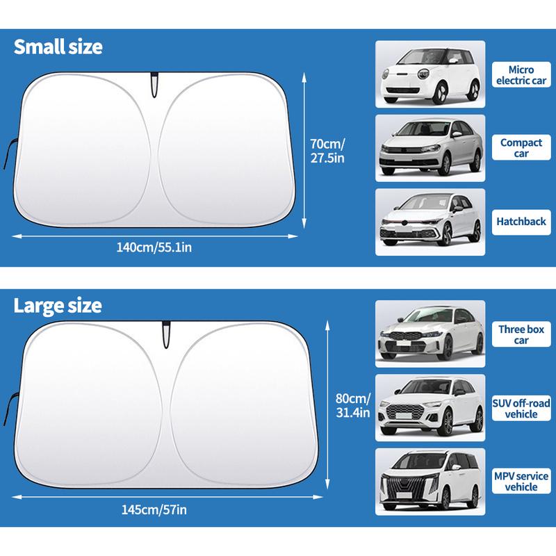 Car Sunshade Umbrella Parasol Cars Front Windshield with 360°Rotation Bendable Handle Car Sunshade for Summer Outdoor Protection