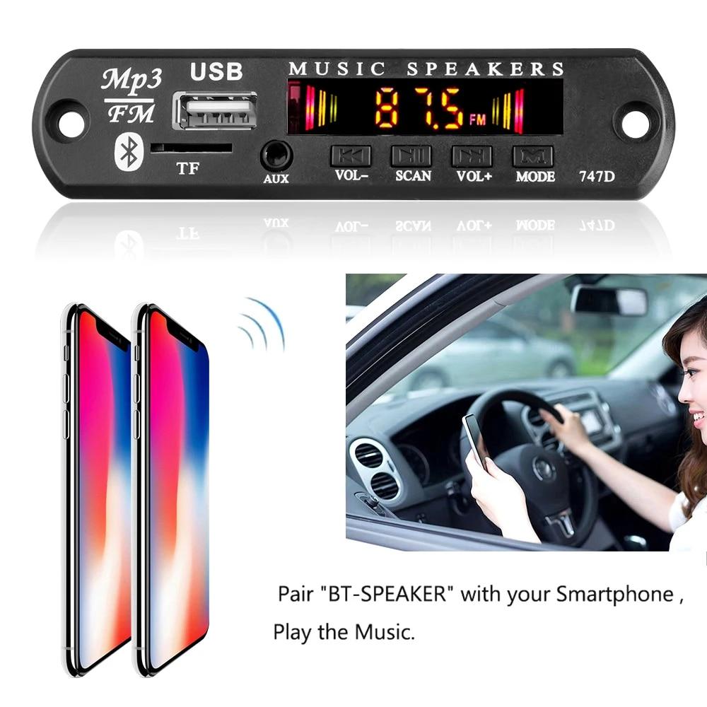 Placă de decodor MP3 WMA 9V-12V Wireless Bluetooth 5.0 Player muzical auto USB AUX TF Modul radio FM cu telecomandă