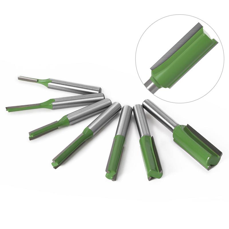 7Pcs 6Mm Shank Straight Bit Single Double Flute Router Bit Wood Milling Cutter