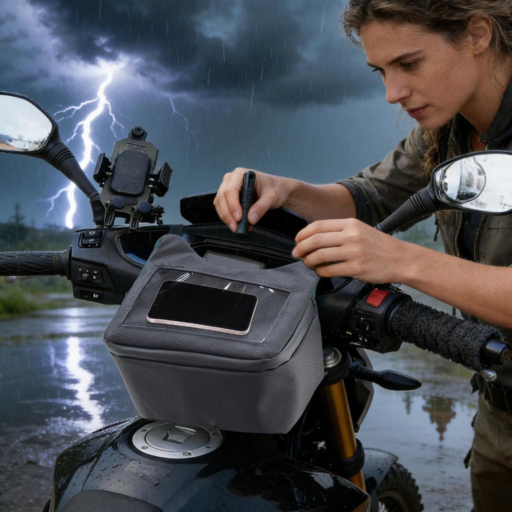 Motorcycle Bag Waterproof Scooter Pouch Touchscreen Window Motorcycle Pouch For Motorbike Scooter Key Wallet Phone Commuting