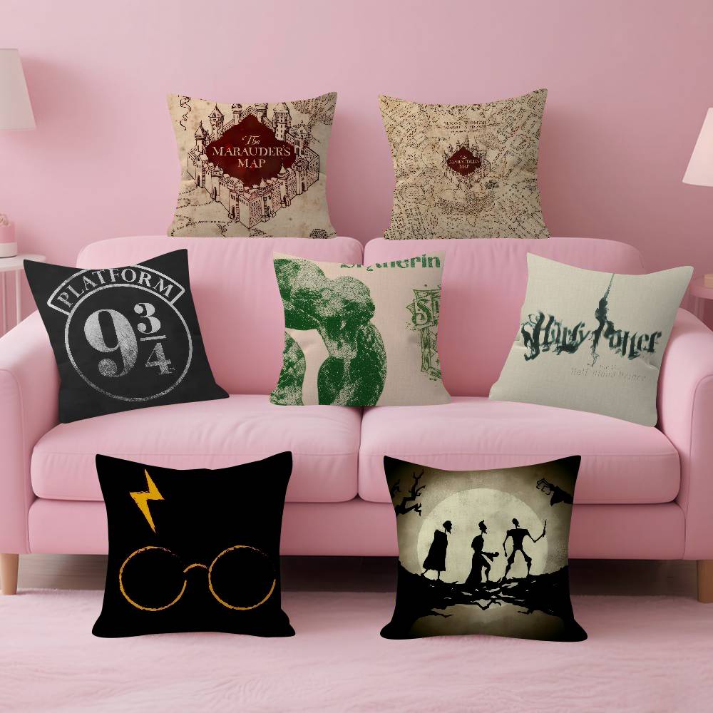Cushion Cover Pillowcase Upholstery Sofa Throw Pillow Home Decor Pillowcas Movie hHharry map anime