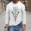 Men's Retro Viking Norse Mythology Totem 3D Printed Casual T-shirts Round Neck Fashionable Long Sleeved T-shirts