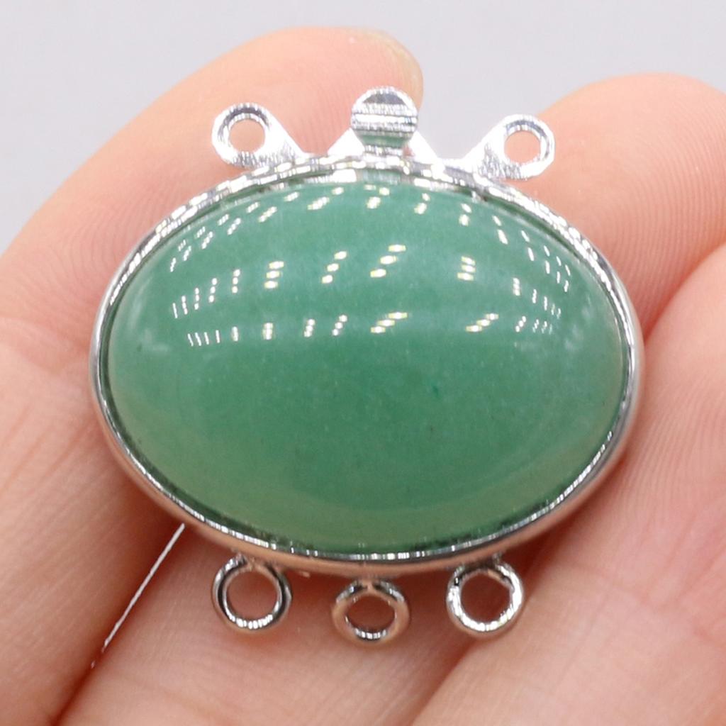 1 szt., Boho Ręcznie Robiony Owalny Wisiorek z Naturalnego Kamienia, Zawieszki-Konektory do DIY Naszyjnika, Bransoletki, Bransoletki na Kostkę, Akcesoria, Tworzenie Biżuterii, Unikalne Prezenty Świąteczne