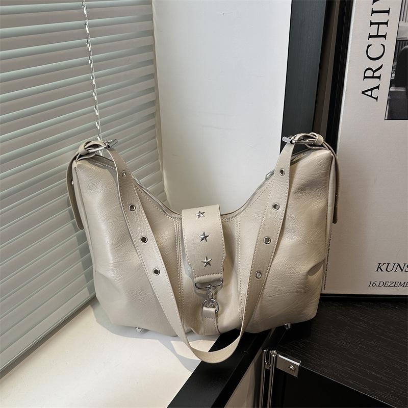 Yogodlns New Casual Fashion Hobos Bags for Women Retro Sling-shoulder Crossbody Bag Versatile Ladies Purse High Quality PU Leather Handbag