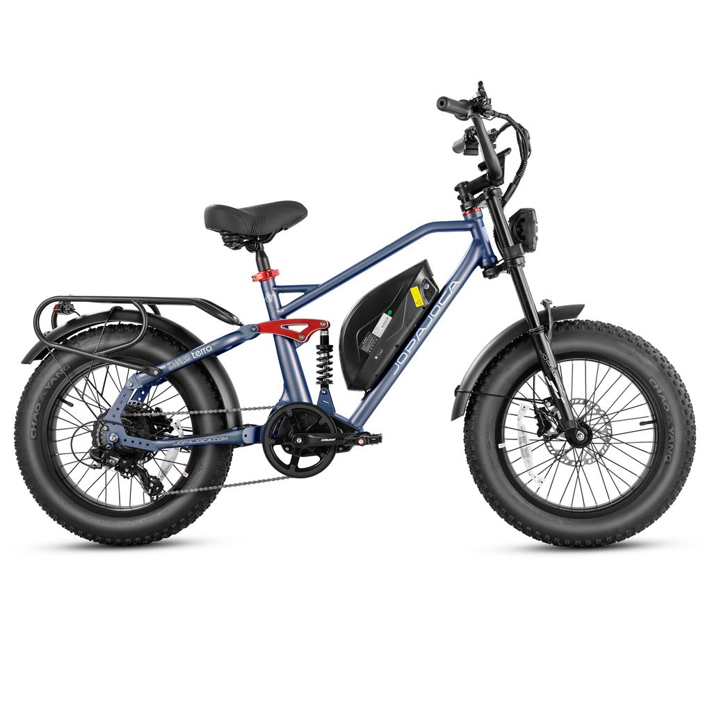 EAhora Terra Black/Green/Blue 1000W Single Motor 48V15AH Detachable Battery 20 * 4.0-inch Tire City Road with Suspension Electric Bicycle
