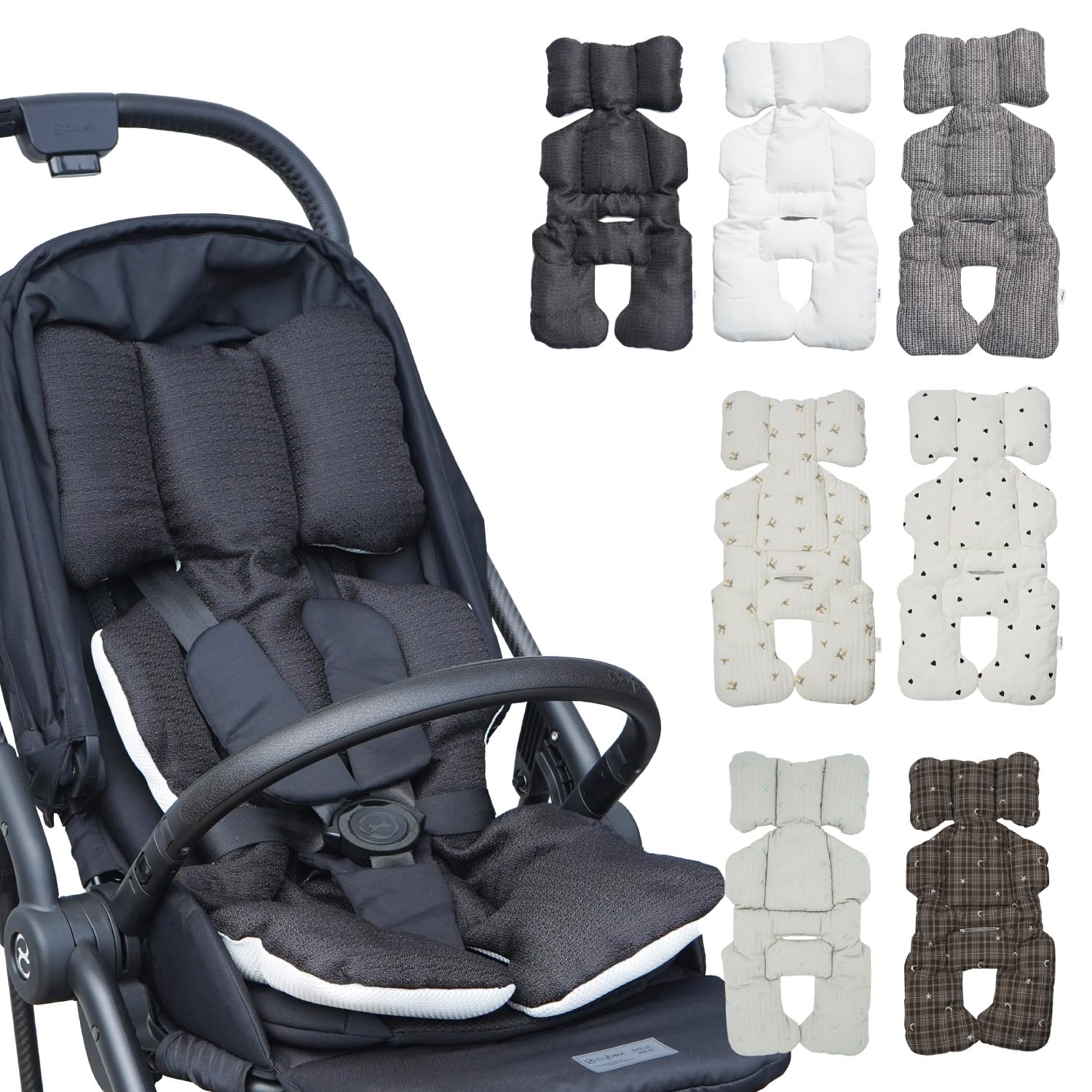 

Colulu Stroller Seat, Stroller Cushion, Stroller Mat, Ribbon-Shaped Pillow, for Newborns and Babies, 3D Structure, 100% Cotton Mesh Material, All-Seas