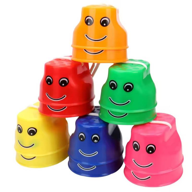 2Pc Colorful Smile Face Stilt Balance Training Walk Steppers Parent-Child Outdoor Exercise Educational Interactive Activity Prop ZYF