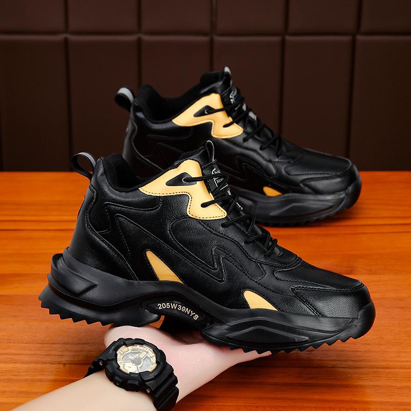 Large size 45 black men's shoes autumn 2024 new 46 dad shoes men's winter size 38 sports and leisure shoes men's