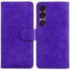 For Sony Xperia 1 VII Case Solid Color Leather Wallet Phone Cover