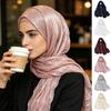 Pearlescent Sunscreen Shawl Ruffled Edge Chiffon Hijab Veil High Qulaity Head Wrap Outdoor