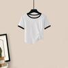 Set T-shirt a Blocchi di Colore Coreana e Pantaloni a Gamba Larga