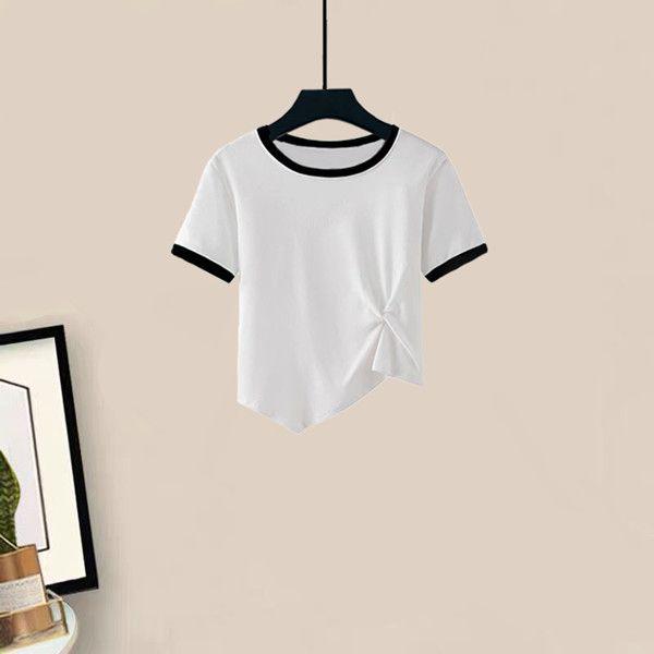 

Корейский комплект: футболка Color Block и широкие брюки S (65-85 Jin Recommended)