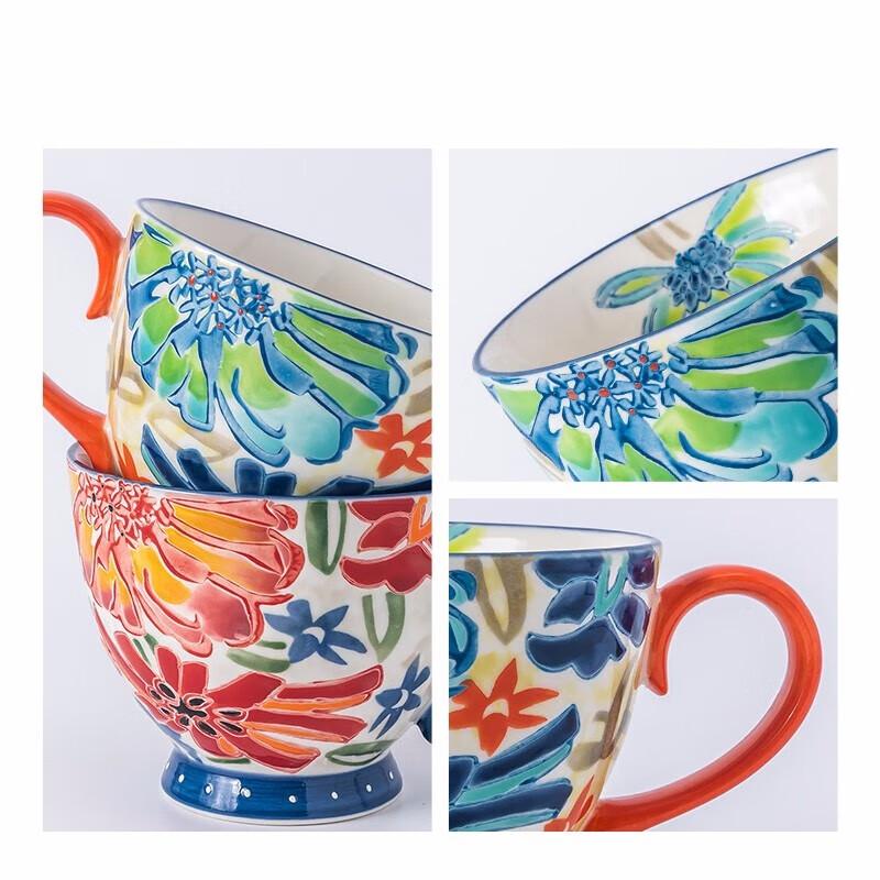 JOYYE Flower Wish Ceramic Mug with Spoon