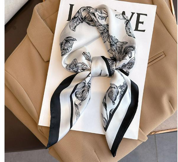 High-End Retro Korean-Style Silk Square Scarf: Versatile Fashion Accessory for Women