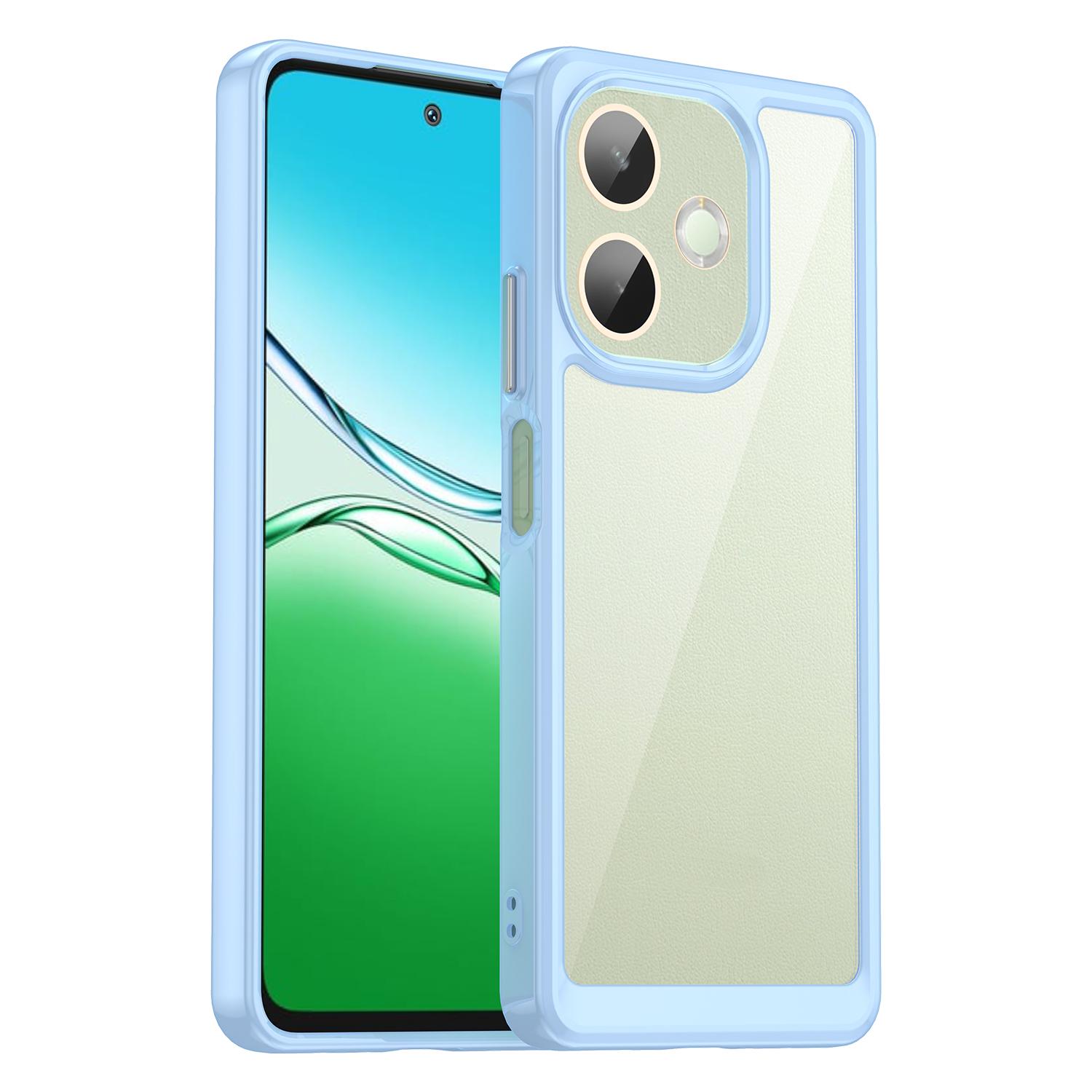 

Для Oppo A5 Pro 4G (Глобальный)/5G (Глобальный)/A5 Energy 5G (Китай) Чехол TPU+акриловый защитный прозрачный чехол для телефона Blue
