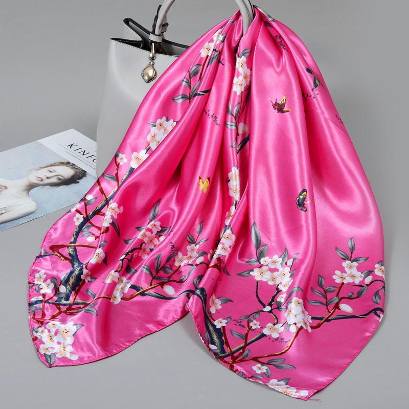 90 Square Scarves, Silk Scarves, Women's New Spring and Summer High-end Sense Versatile, Thin Scarves, Shawls Outside