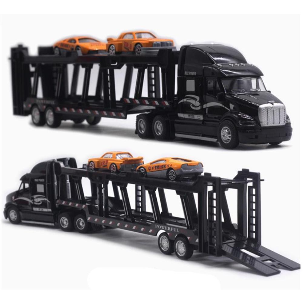 1/48 symulacja pojazdu transportowego odlewanego ciśnieniowo, aluminiowy model ciężarówki z lekkim efektem dźwiękowym, samochodzik-zabawka