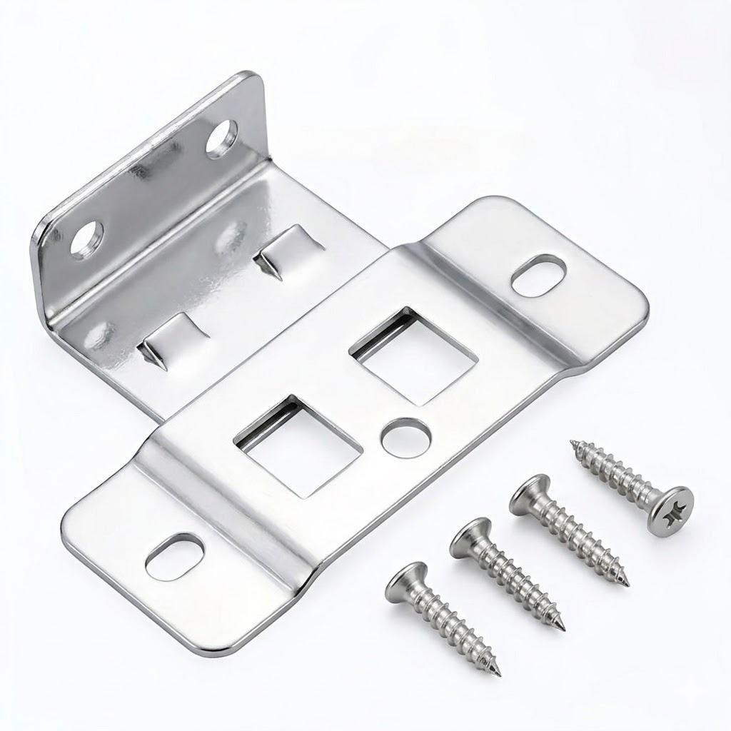 28pcs Set (8pcs Corner Braces And 20pcs Screws) | Thickened Metal Fixing Buckle 2-In-1 Connector | Furniture Connecting Bracket,