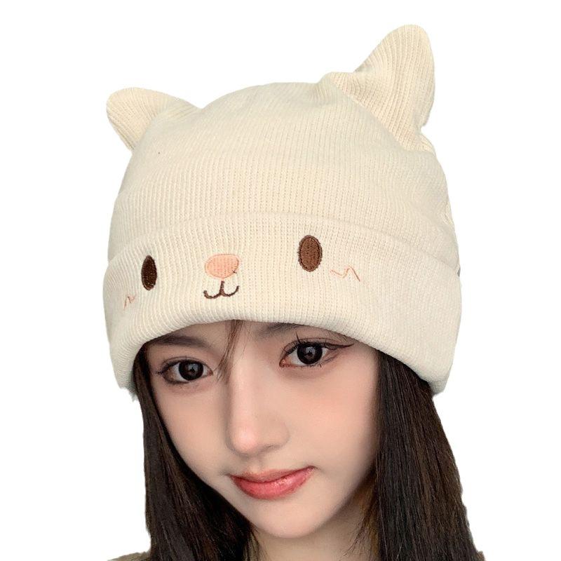 Knitted wool hat Children's stacking hat Autumn and winter warm fashion versatile warm Korean version Baotou cold hat show face
